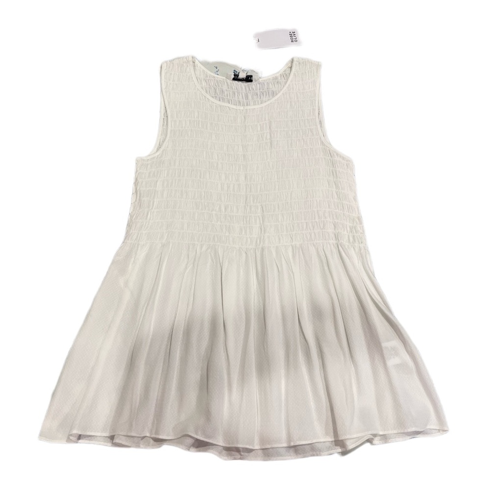 BNWT Rose and Olive White Flowy Tank with Ruched Bodice